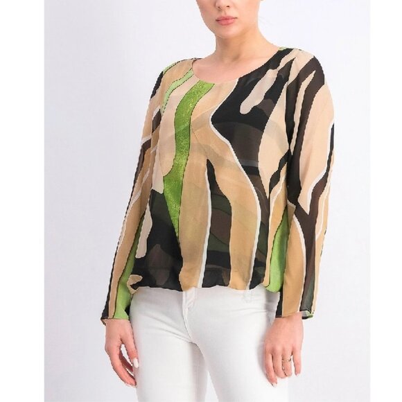 Alfani Women's Printed Bubble-Hem Top - Picture 1 of 8